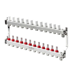 Колектор для теплої підлоги Termojet TJ-W-12 з витратомірами №1