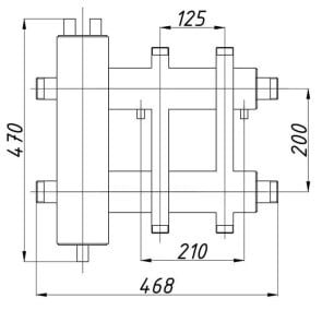 Колектор сталевий Termojet з гідрострікою виходи вгору та вниз КГС22ВН.125. (200)(з ізоляцією) №2