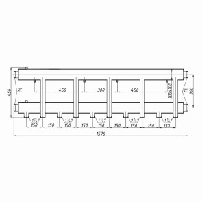 Коллектор стальной Termojet с комплектом креплений выходы вниз К52Н.150(300)(с изоляцией) №2