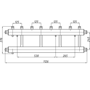 Коллектор стальной Termojet с комплектом креплений выходы вверх К42В.125(240)(с изоляцией) №2