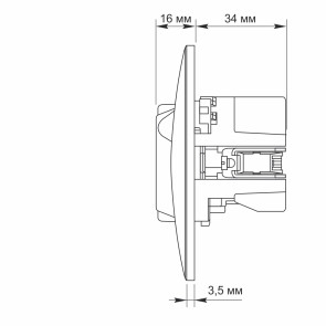 Розетка одинарна із заземленням та 2USB біла VIDEX BINERA №6