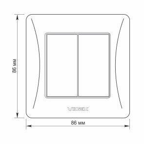 Выключатель двухклавишный кремовый VIDEX BINERA №5