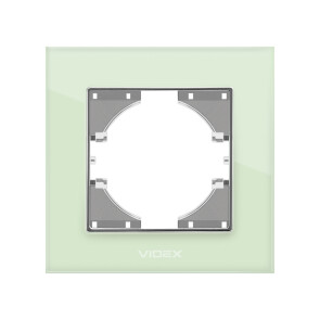Рамка зеленое стекло одинарная горизонтальная VIDEX BINERA №2
