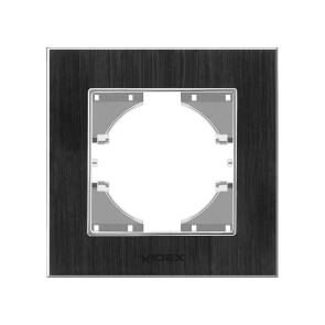 Рамка чорний алюміній одинарна горизонтальна VIDEX BINERA №2