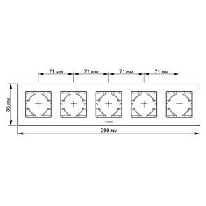 Рамка черный алюминий на 5 места горизонтальная VIDEX BINERA №3