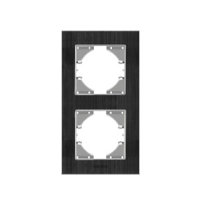 Рамка чорний алюміній на 2 місця вертикальна VIDEX BINERA №3