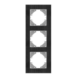 Рамка чорний алюміній на 3 місця вертикальна VIDEX BINERA №2