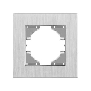 Рамка срібний алюміній одинарна горизонтальна VIDEX BINERA №2