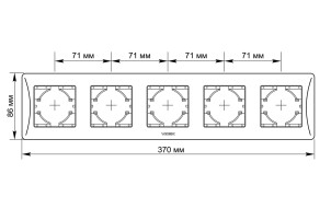 Рамка біла на 5 місця горизонтальна VIDEX BINERA №2