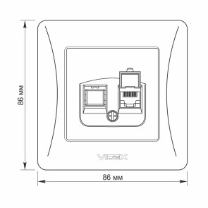 Розетка CAT6 одинарна комп'ютерна біла VIDEX BINERA №5