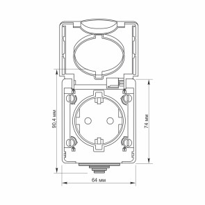 IP65 Розетка наружная одинарная с заземлением серая VIDEX BINERA №4