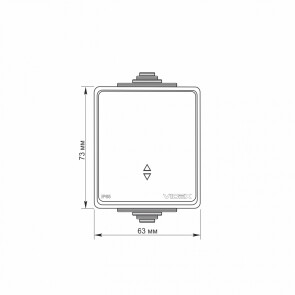 IP65 Вимикач зовнішній одноклавішний прохідний сірий VIDEX BINERA №4