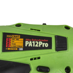 Шуруповерт Procraft PA12PRO з DFR патроном №4