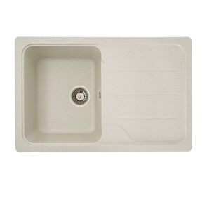 Гранітна мийка для кухні PLATINUM 7850 VERONA матова біла в крапку №1