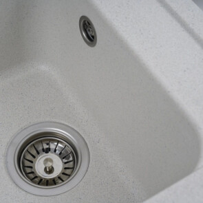 Гранітна мийка для кухні PLATINUM 4050 KORRADO матова біла в крапку №4
