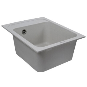Гранітна мийка для кухні PLATINUM 4050 KORRADO матова біла в крапку №6