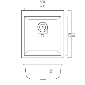Гранитная мойка для кухни PLATINUM 4150 SOKIL матовая черная №7