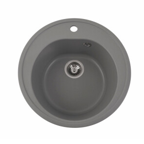 Гранітна мийка для кухні PLATINUM 510 LUNA матова Сірий металік №1