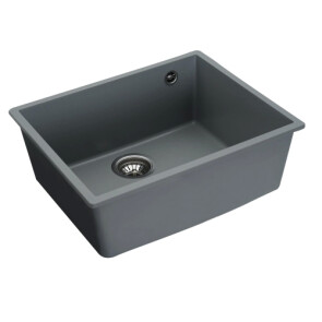 Гранітна мийка для кухні PLATINUM 5444 OASIS матова Сірий металік №3