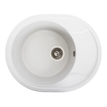 Гранітна мийка для кухні PLATINUM 5847 ONYX матова біла в крапку