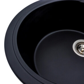 Гранітна мийка для кухні PLATINUM 5847 ONYX матова чорна №5