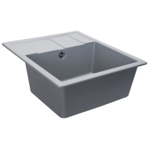 Гранітна мийка для кухні PLATINUM 5851 ARIA матова Сірий металік №3