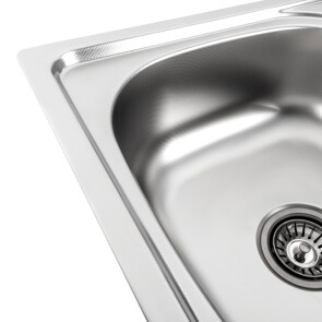 Кухонна мийка PLATINUM з нержавіючої сталі прямокутна поліровка 7848 (0,8/180 мм) №4
