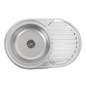 Кухонна мийка з нержавіючої сталі Platinum 7750 САТИН (0,8/180 мм) №1