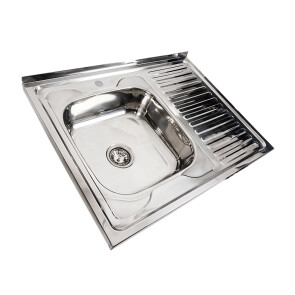 Кухонна мийка з нержавіючої сталі Platinum 8060 L ПОЛІРОВКА (0,7/160 мм) №2