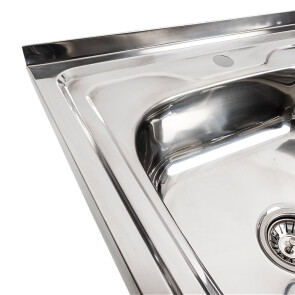 Кухонна мийка з нержавіючої сталі Platinum 8060 L ПОЛІРОВКА (0,7/160 мм) №4