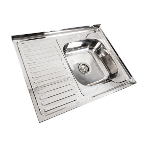 Кухонна мийка з нержавіючої сталі Platinum 8060 R ПОЛІРОВКА (0,7/160 мм) №2