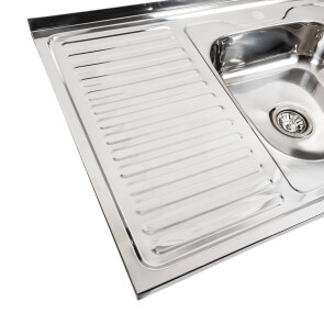 Кухонна мийка з нержавіючої сталі Platinum 8060 R ПОЛІРОВКА (0,7/160 мм) №4