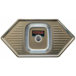Кухонна мийка з нержавіючої сталі Platinum 9550B ДЕКОР (0,8/180 мм) №6