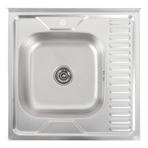Кухонная мойка из нержавеющей стали Platinum ДЕКОР 6060 L (0,7/160 MM)