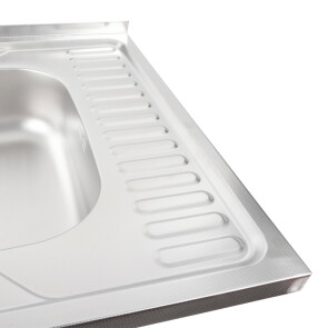 Кухонна мийка з нержавіючої сталі Platinum ДЕКОР 6060 L (0,7/160 MM) №3