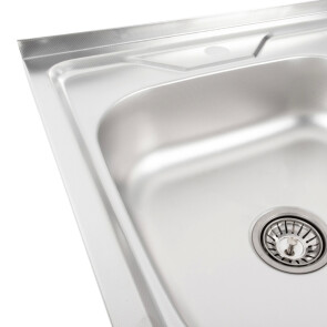 Кухонная мойка из нержавеющей стали Platinum ДЕКОР 6060 L (0,7/160 MM) №4