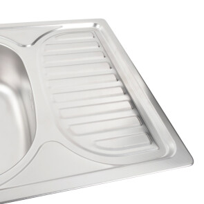 Кухонна мийка з нержавіючої сталі Platinum ДЕКОР 6642 (0,8/180 мм) №3