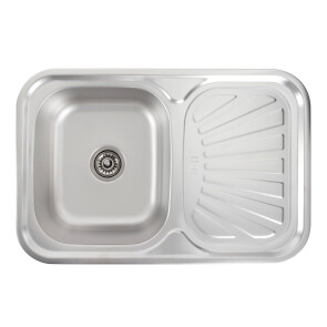 Кухонна мийка з нержавіючої сталі Platinum ДЕКОР 7549 (0,8/180 мм) №1