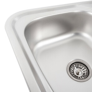 Кухонна мийка з нержавіючої сталі Platinum ДЕКОР 7549 (0,8/180 мм) №4