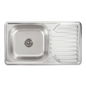 Кухонна мийка з нержавіючої сталі Platinum ДЕКОР 7642 (0,8/180 мм) №1