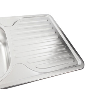 Кухонна мийка з нержавіючої сталі Platinum ДЕКОР 7642 (0,8/180 мм) №3