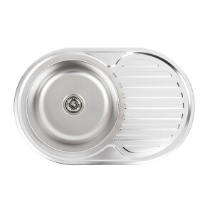 Кухонна мийка з нержавіючої сталі Platinum ДЕКОР 7750 (0,8/180 мм) №1