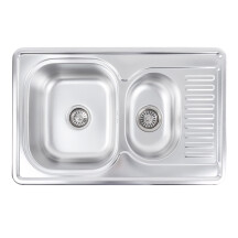 Кухонная мойка из нержавеющей стали Platinum ДЕКОР 7850D (0,8/180 MM)