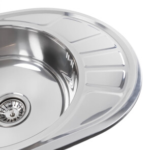 Кухонна мийка з нержавіючої сталі Platinum ПОЛІРОВКА 5745 (0,8/180 мм) №3