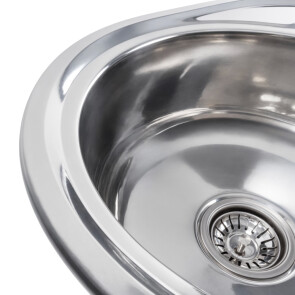 Кухонна мийка з нержавіючої сталі Platinum ПОЛІРОВКА 5745 (0,8/180 мм) №4