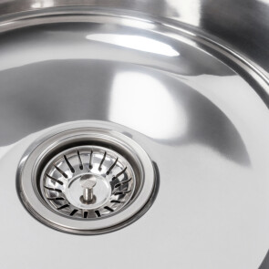 Кухонна мийка з нержавіючої сталі Platinum ПОЛІРОВКА 5745 (0,8/180 мм) №5