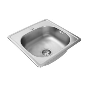 Кухонна мийка з нержавіючої сталі Platinum САТИН 4848 (0,6/170 мм) №2