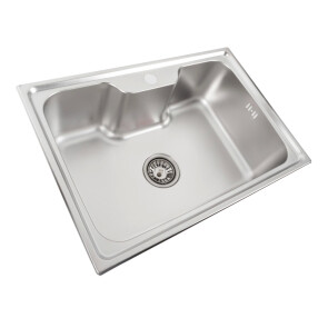 Кухонна мийка з нержавіючої сталі Platinum САТИН 6043 (0,8/180 мм) №2