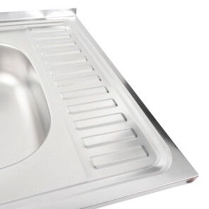 Кухонная мойка из нержавеющей стали Platinum САТИН 6060 L (0,5/160 мм) №3