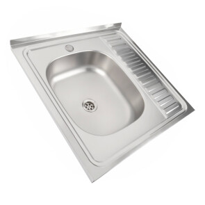 Кухонна мийка з нержавіючої сталі Platinum САТИН 6060 R (0,5/160 мм) №2